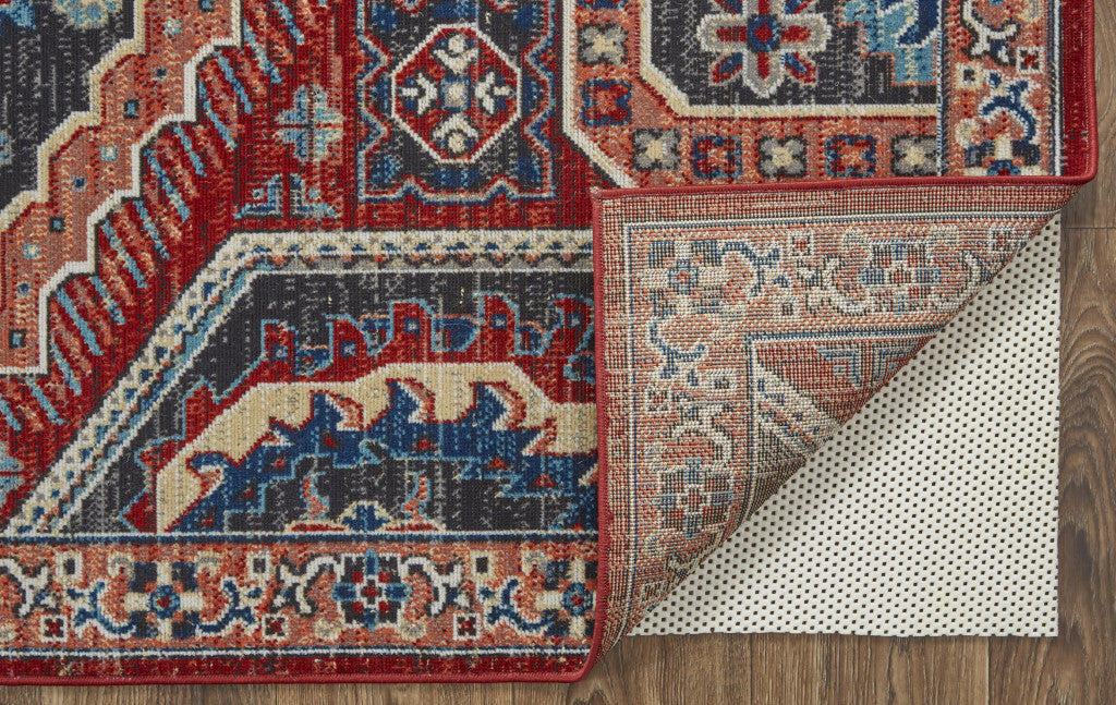 10' X 13' Blue And Ivory Medallion Distressed Area Rug