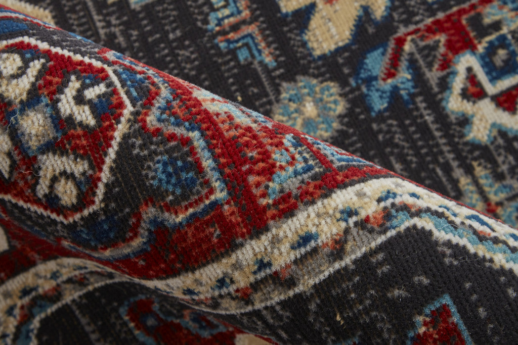 10' X 13' Blue And Ivory Medallion Distressed Area Rug