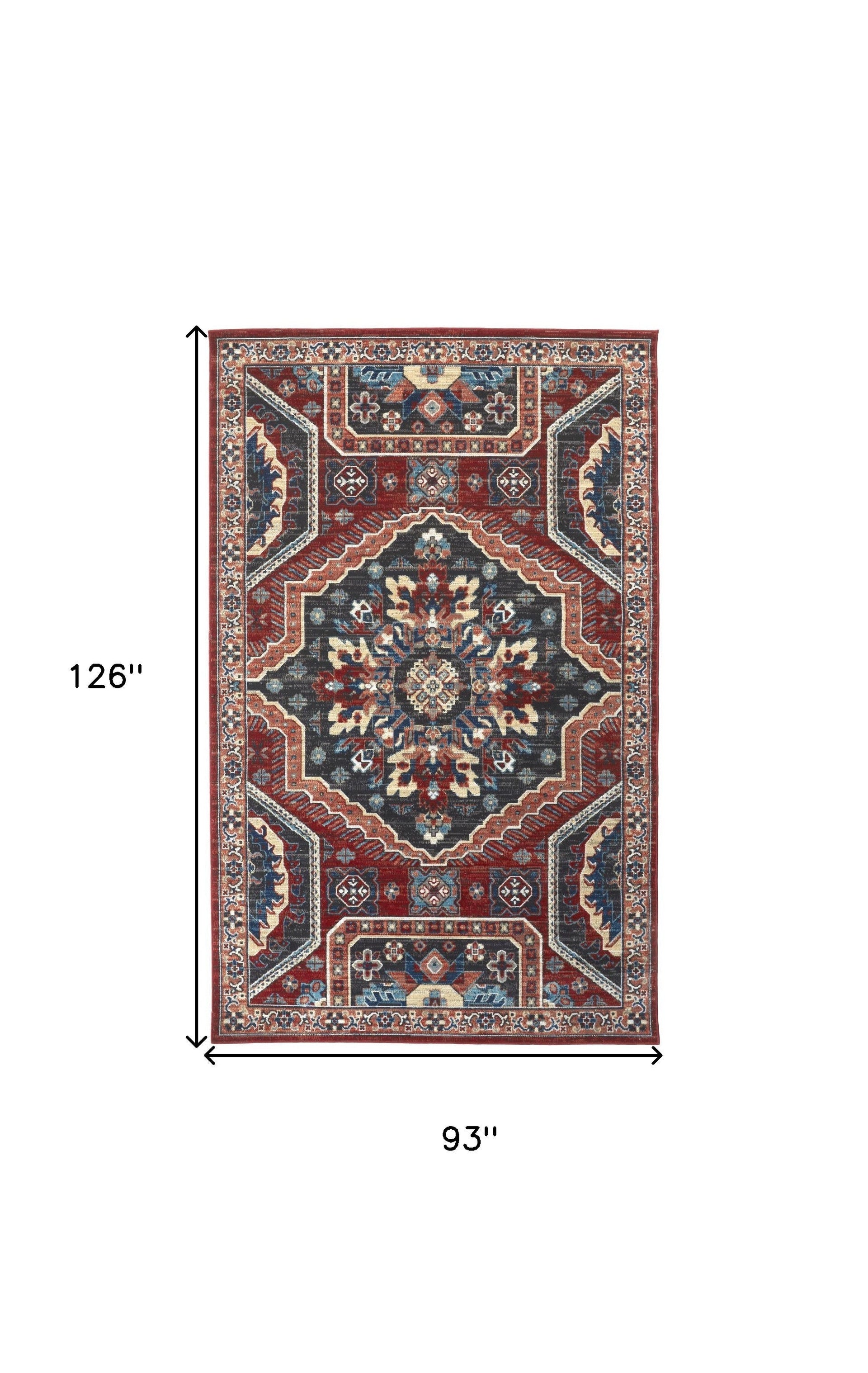 10' X 13' Blue And Ivory Medallion Distressed Area Rug