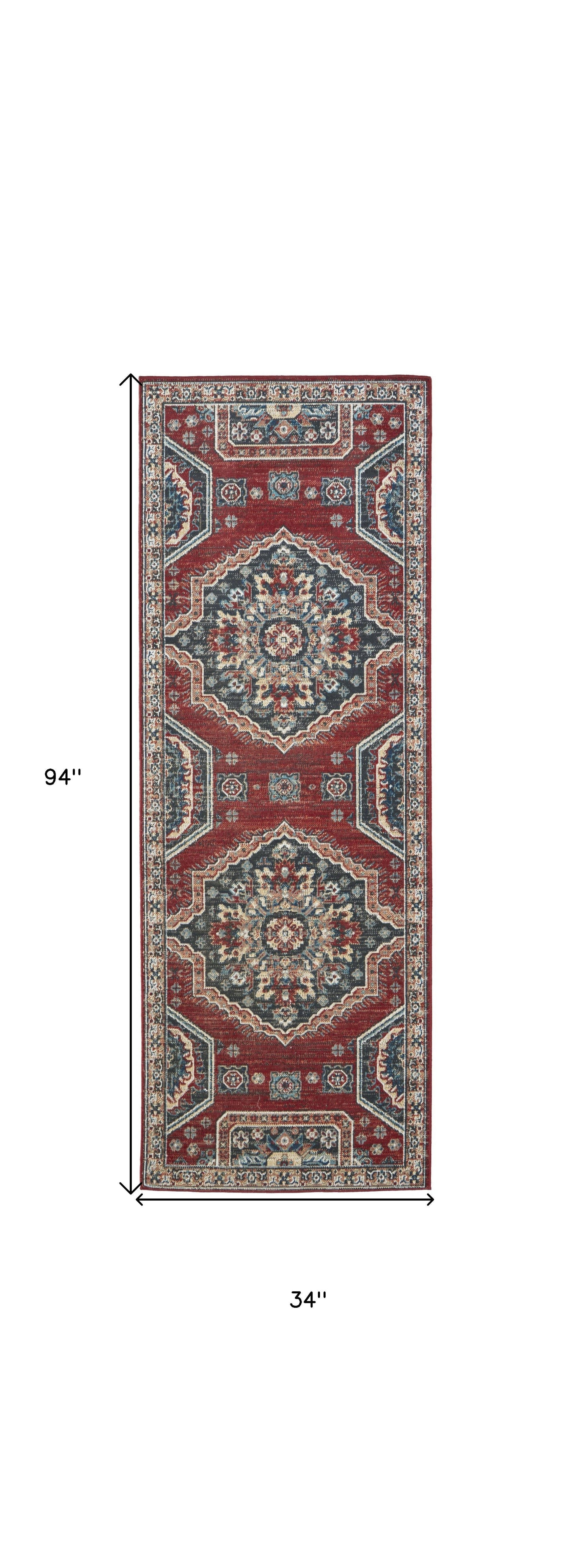 10' X 13' Blue And Ivory Medallion Distressed Area Rug