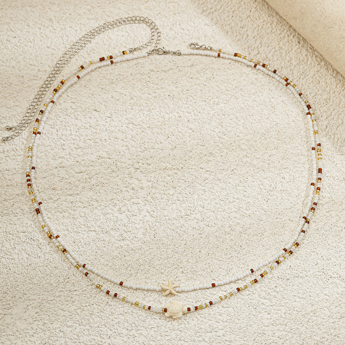 Ocean Wind Body Chain Rice Bead Double Waist Chain Sea Star Animal Bead Body Chain