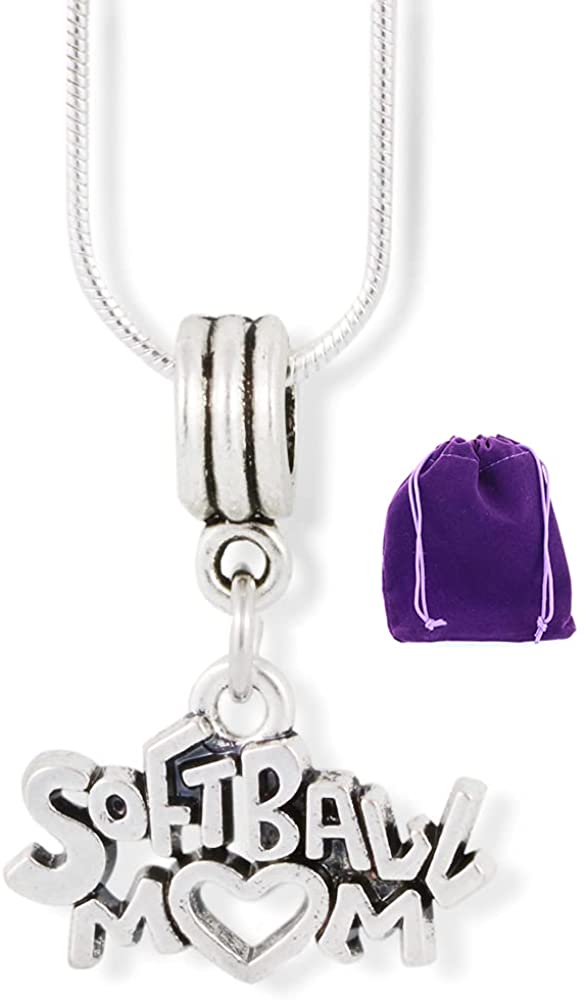Softball Mom Charm Snake Chain Necklace