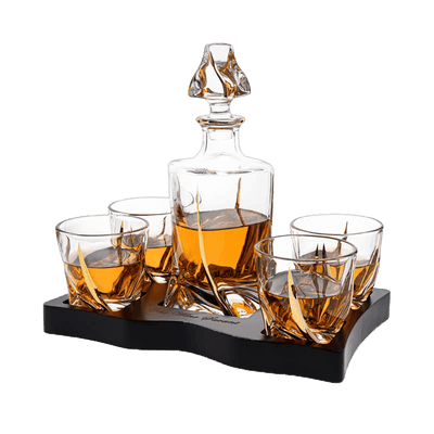 European Style Gold Wine & Whiskey Gold Twist Spiral Decanter 855ml
