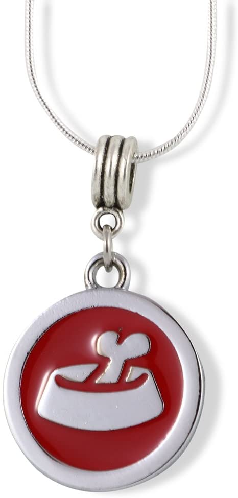 Dog Food Bowl with Bone Charm Snake Chain Necklace Jewelry