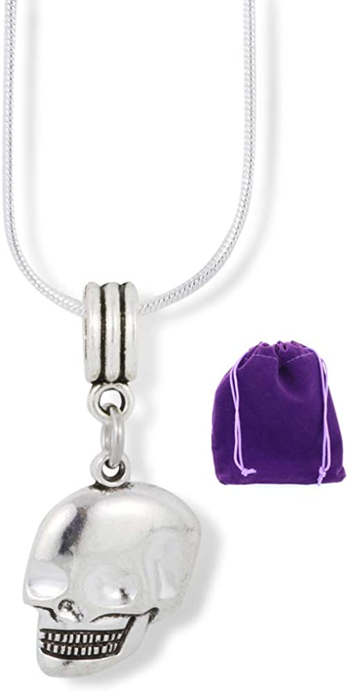 Skull Necklace | Smiling Charm Snake Chain Pendant