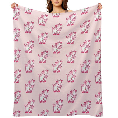 Strawberry Cow All-season Throw Blanket