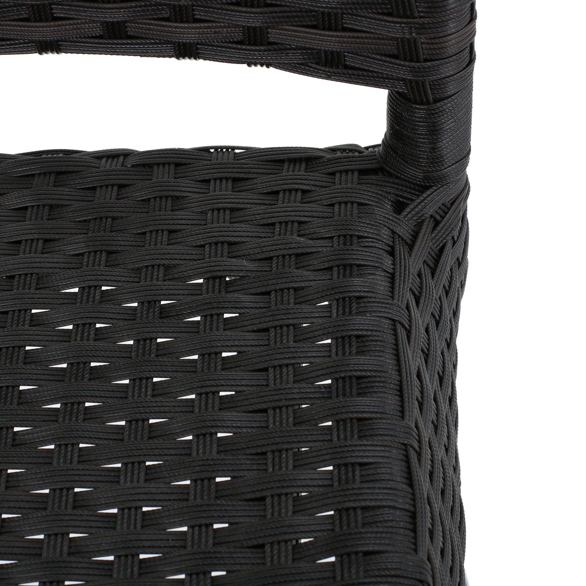 29' Outdoors PE Rattan Armless Barstools, Set of 2, Dark Brown