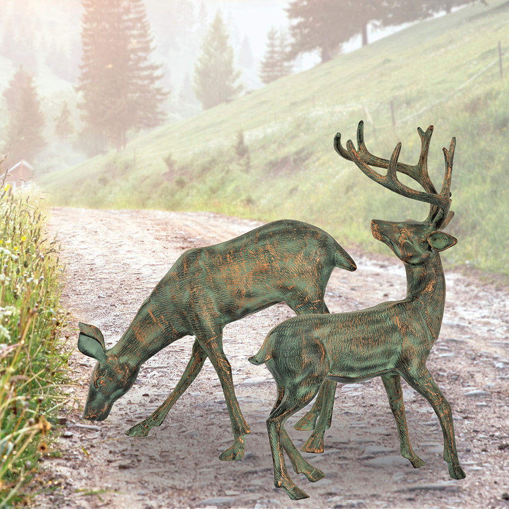 Garden Deer Pair Sculpture