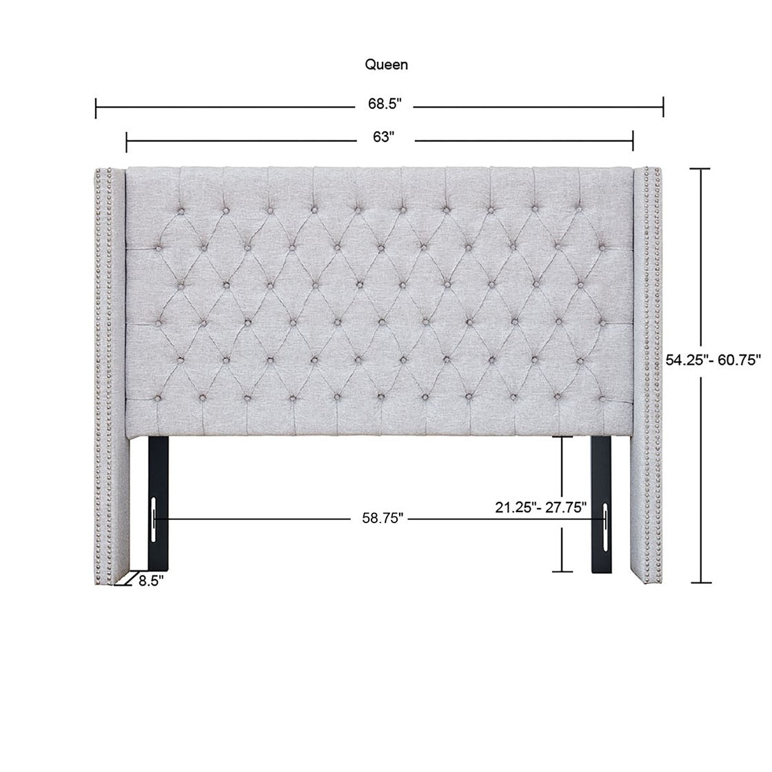 Amelia Upholstery Grey Headboard by Madison Park