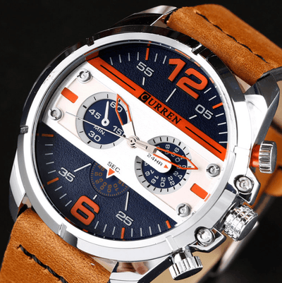 Men's Waterproof Retro Style Watch With Excellent Background, Chronometers Large Numbers Perfect Gift