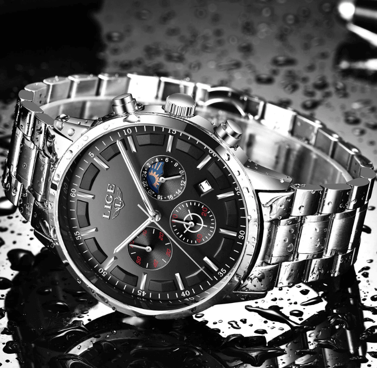 Men's Waterproof Watch With Chronometers And Date Display Unique Design Perfect Gift