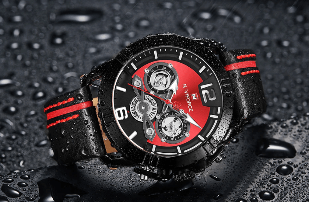 Waterproof Quartz Man Leather Sport Wrist Watch Luxury Unique Design Perfect Gift