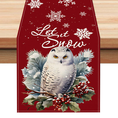 Owl Linen Table Flag Christmas Day Table Decoration Tablecloth Kitchen Restaurant Tablecloth Tea Table Cloth