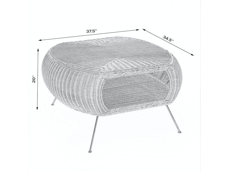 Coralitta Rattan Coffee Table in Light Brown