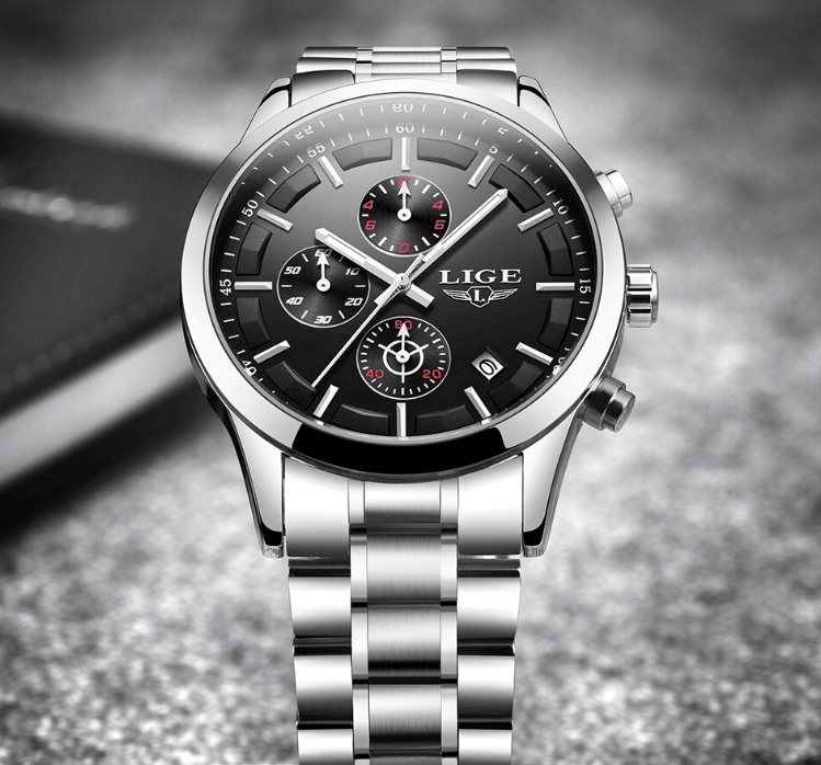 Men's Waterproof Watch With Chronometers And Date Display Unique Design Perfect Gift