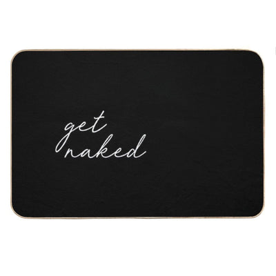 Get Naked, Black And White Bath Mat