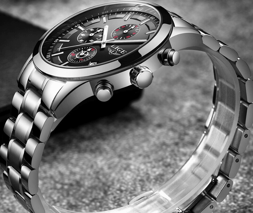 Men's Waterproof Watch With Chronometers And Date Display Unique Design Perfect Gift