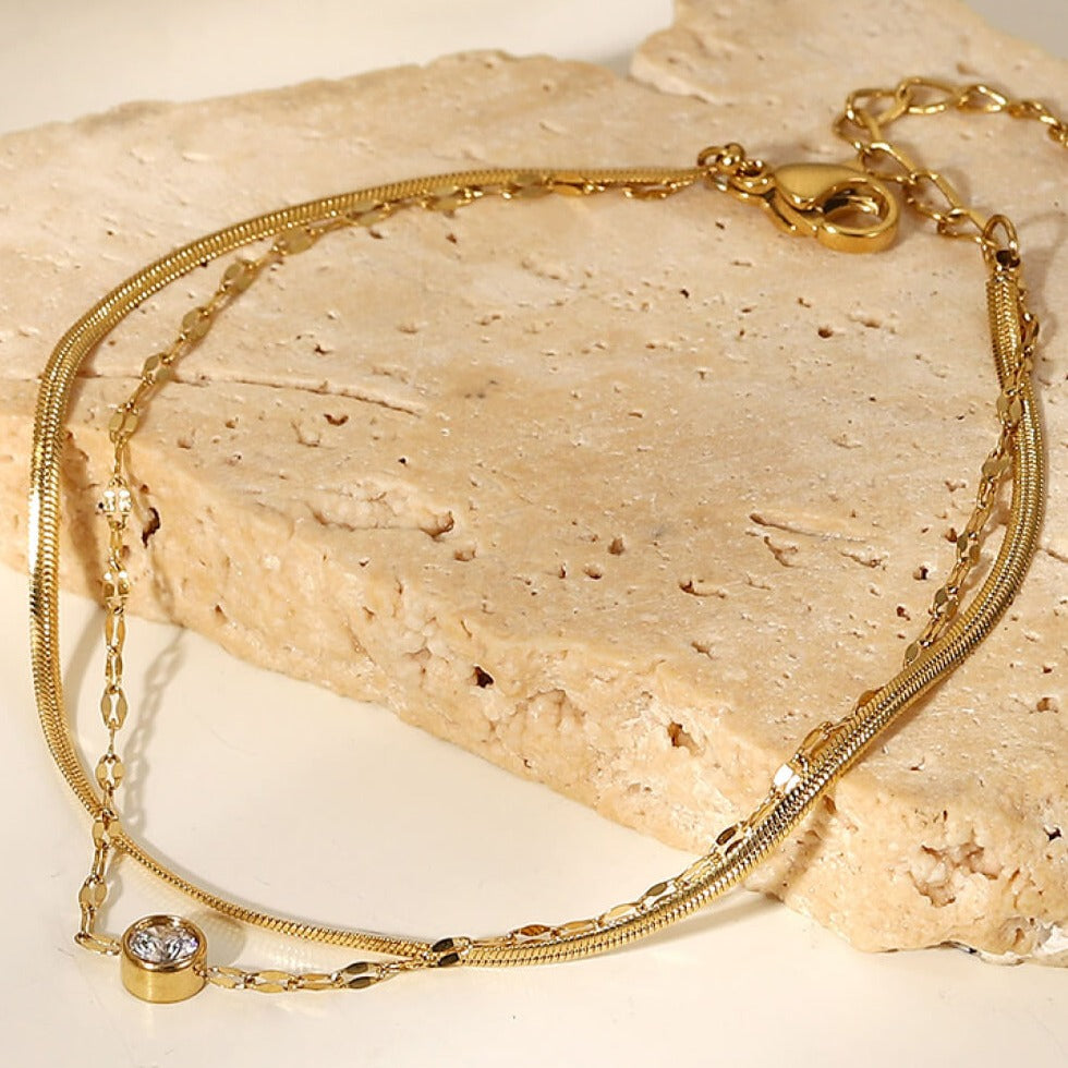 Double-Layered Herringbone Diamond Bracelet