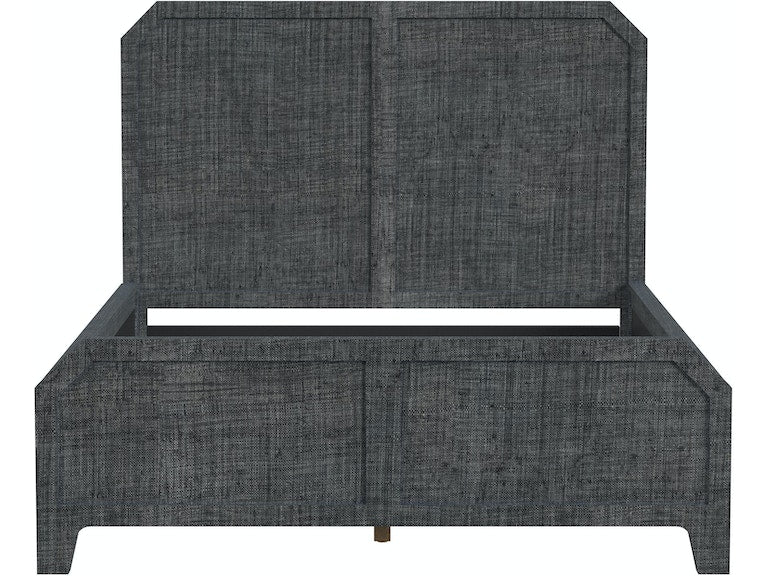 Bar Harbor Queen Raffia Panel Bed in Gray
