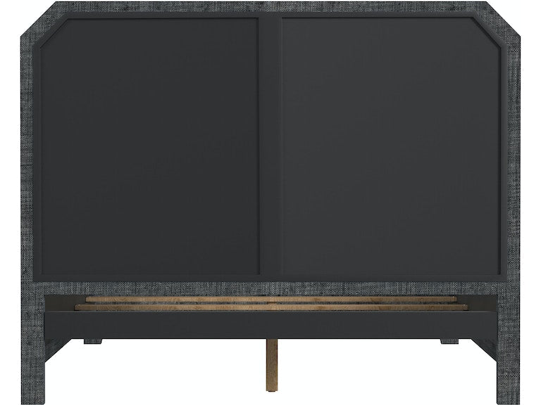 Bar Harbor Queen Raffia Panel Bed in Gray