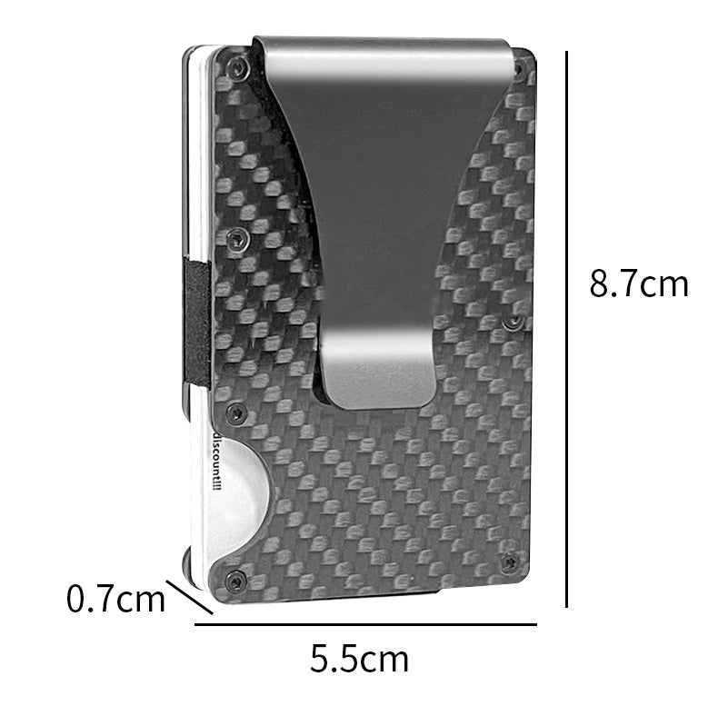 Men Card Holder Slim Carbon Fiber Credit Card Holder Metal Wallet Anti Scan Function Hold Card Coins Cash