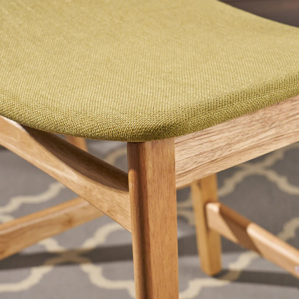 Oak Finish Mid Century Design 24-Inch Counter Stools (Set Of 2) - NH269892