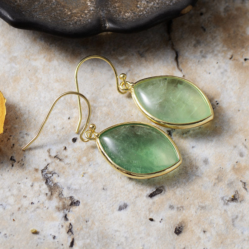 Copper Stone Teardrop Earrings