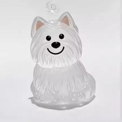 A transparent DIY pet hair memorial keychain box, a sweet keepsake for dog lovers.