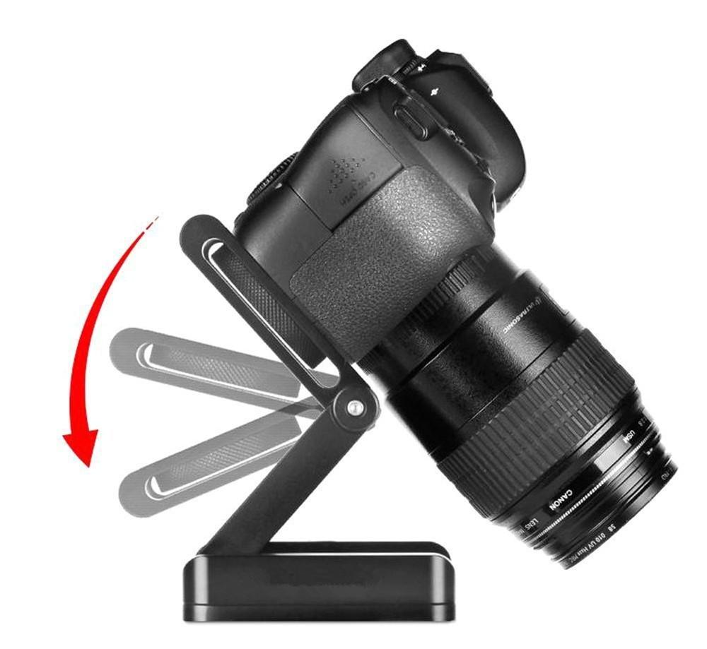 Z Flex Tilt Tripod Head Aluminum Alloy Folding Z Tilt Head Quick Release Plate Stand Mount Spirit Level