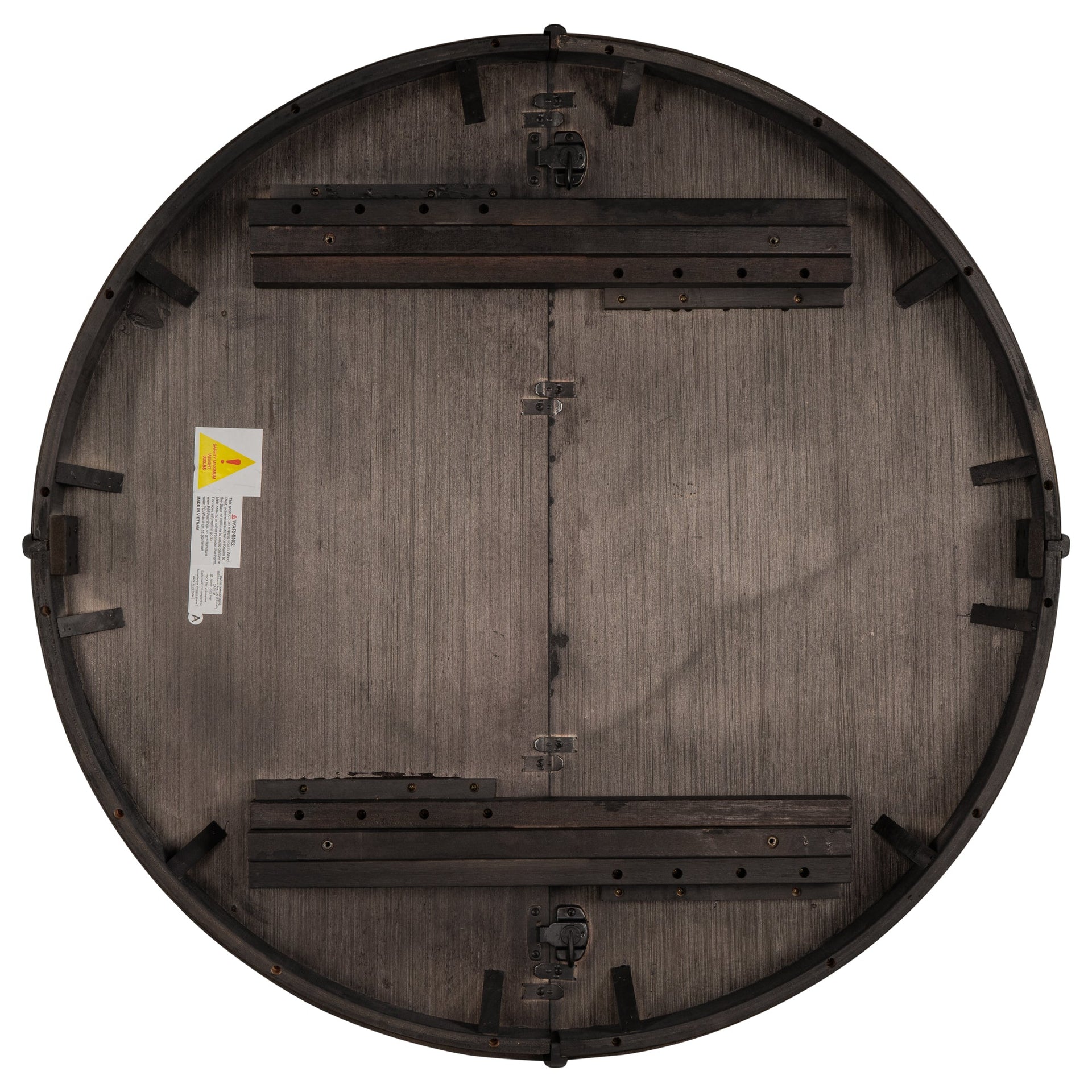 TREXM Farmhouse Round Extendable Dining Table with 16