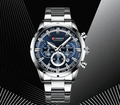Men's Sports Waterproof Stainless Steel Watch With Chronometers And Special Date Display Unique Design Perfect Gift