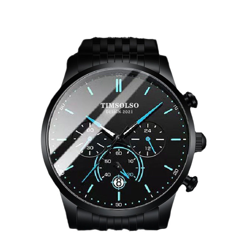 New Fashion Luminous Mens Watches Luxury Sport Quartz Mesh Strap Elegant Waterproof Wristwatch For Men