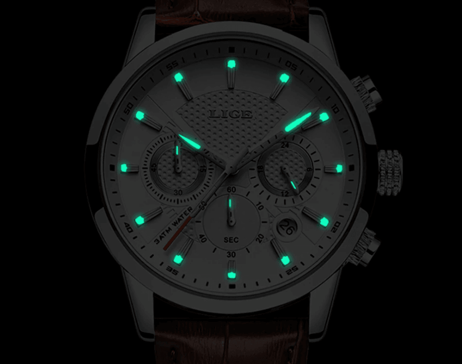 Men's Waterproof Watch With Chronometers Day View Sport Analog Watches Excellent Look Perfect Gift For Him