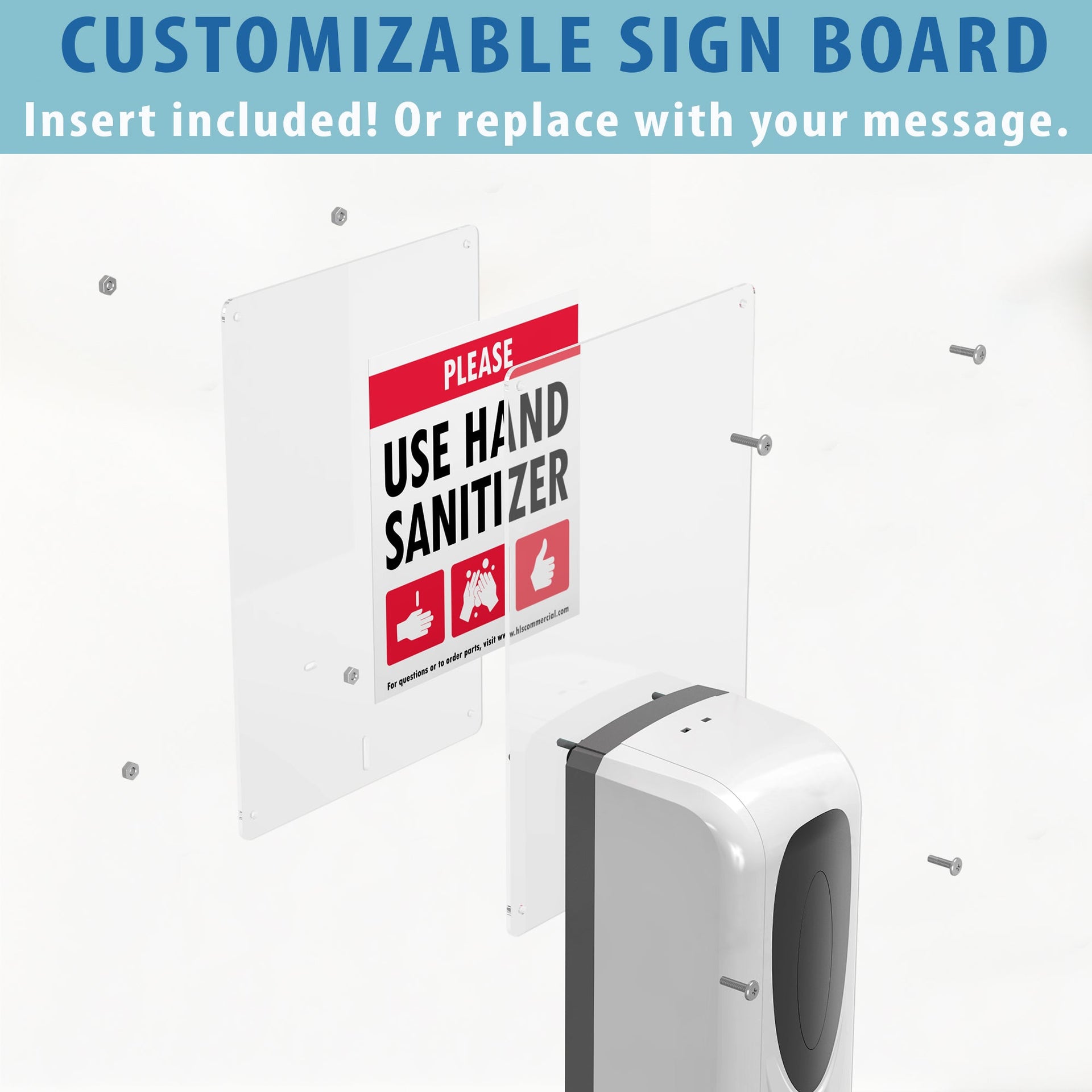 Sensor Sanitizer Dispenser with Floor Stand and Sign Board