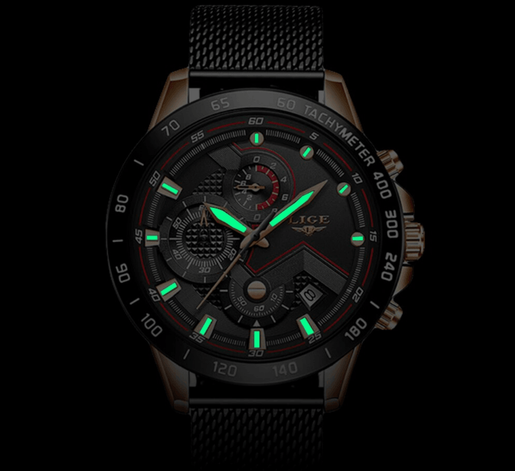 Men's Sports Waterproof Watch With Stainless Steel Bracelet Unique Design Perfect Gift For Your Man