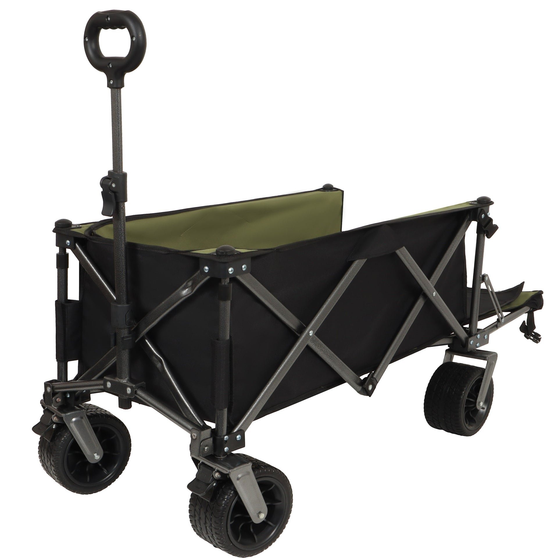 Collapsible Folding Wagon 300L,49' Extra Long Collapsible Wagon with Tailgate, All-Terrain 7'x 4' Big Wheels,Beach Wagon Cart Heavy Duty 400LBS Foldable Foldable Beach Wagon for Garden Sports Camping