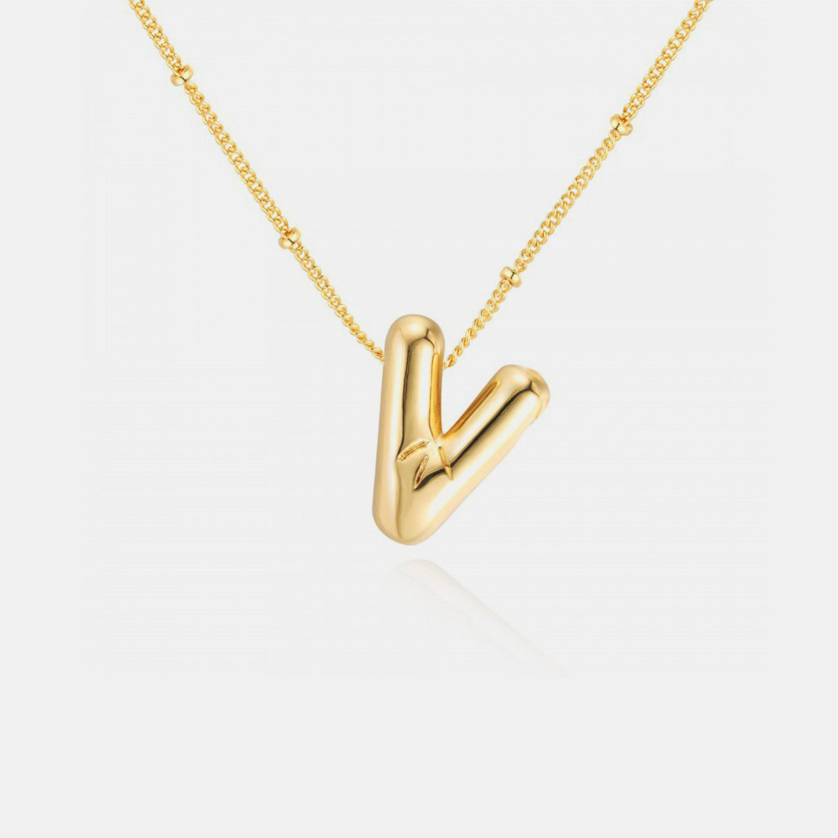 Gold Initial Letter Pendant Necklace