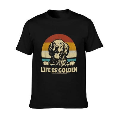 Golden Retriever Dog Life Is Golden Retro Vintage T-Shirt