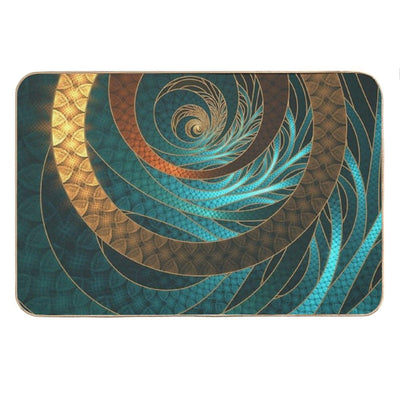 Beautiful Corded Leather Turquoise Fractal Bangles Bath Mat