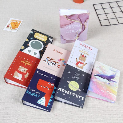 5inch 13.5*9.5cm Photo Album Cartoon Cute Picture Storage Frame 100 Sheets Interleaf Type Memo Scrapbook Paper Baby Family Scrapbook Albums Creative Children Memory DIY Book Gift