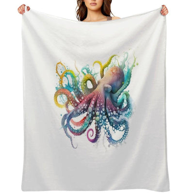 Colorful Octopus Throw Blanket
