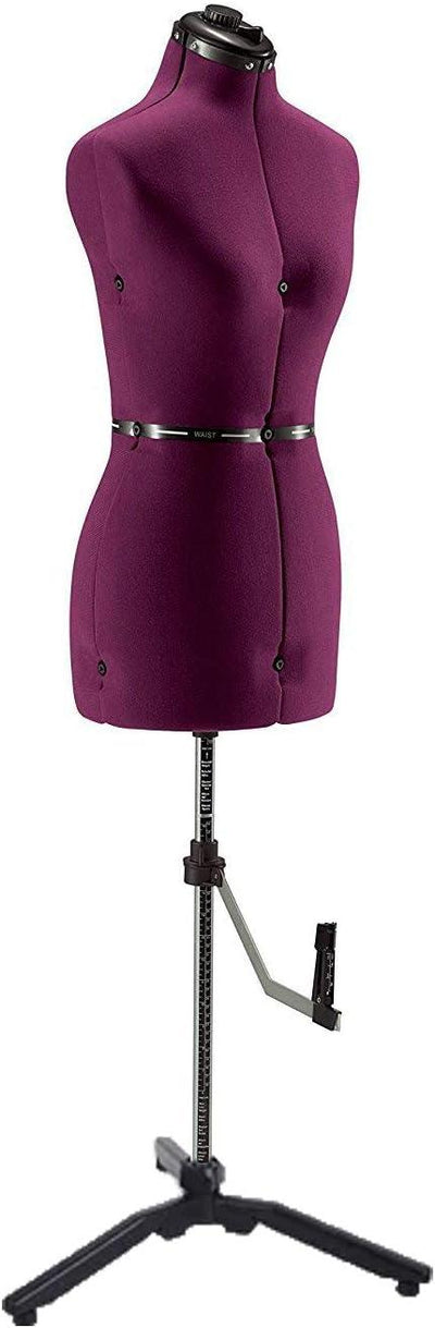FAMILY DRESSFORM Medium Adjustable Mannequin Dress Form - Burgundy