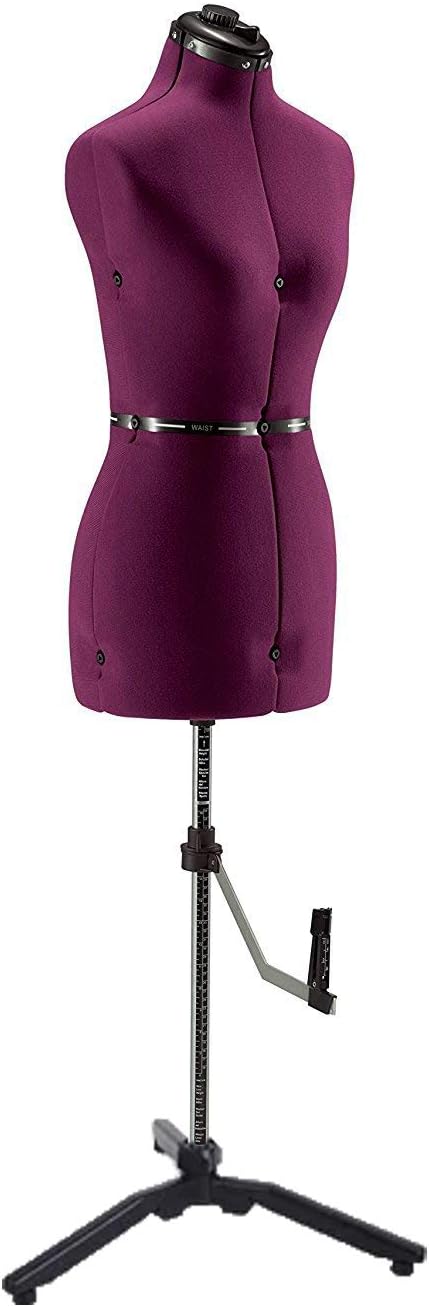 FAMILY DRESSFORM Small Adjustable Mannequin Dress Form - Burgundy