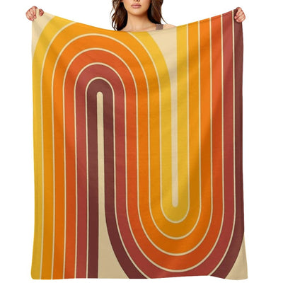 Retro Geometric Double Arch Design 522 Multi-functional Throw Blanket