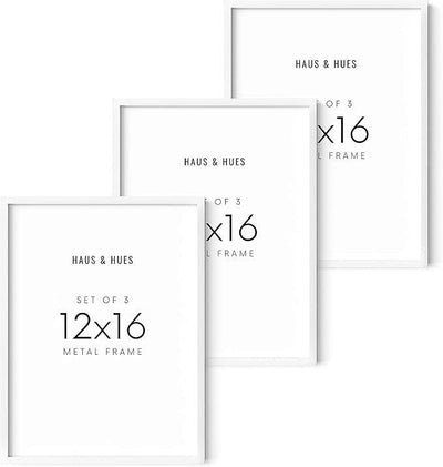 HAUS AND HUES Picture Frame, White 12x16, Metal, Gallery Wall Frame Set, Premium Acrylic, Lightweight, Modern Style, Ideal Gift for Adults, Grandparents Day, Graduation, Birthday