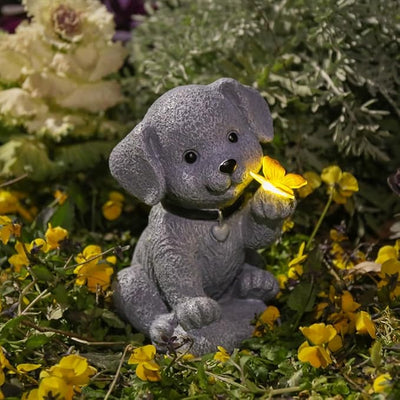 Solar Garden Statues Outdoor Dog Lights, Unique Housewarming Garden Gifts for Women Mom Wife Grandma and Sisters,Cute Dog Sculpture Decoration for Patio, Terrace, Balcony, Lawn