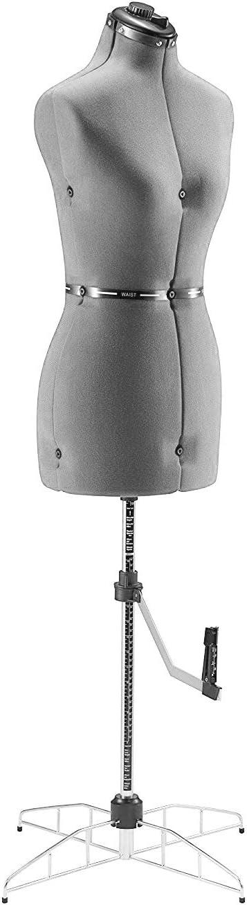 FAMILY DRESSFORM Large Adjustable Mannequin Dress Form - Grey