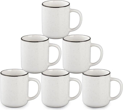 Ceramic Coffee Mug 12 oz Porcelain Coffee Mugs Set of 6 - Ceramic Coffee Cups with Handle and Speckled Patterns for Latte, Tea, Cocoa, Milk, Cappuccino, Microwave & Dishwasher Safe