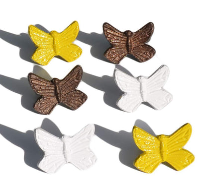Vibhsa Colorful Butterfly Napkin Rings | Set of 6, Mixed Colors, Handcrafted Aluminum