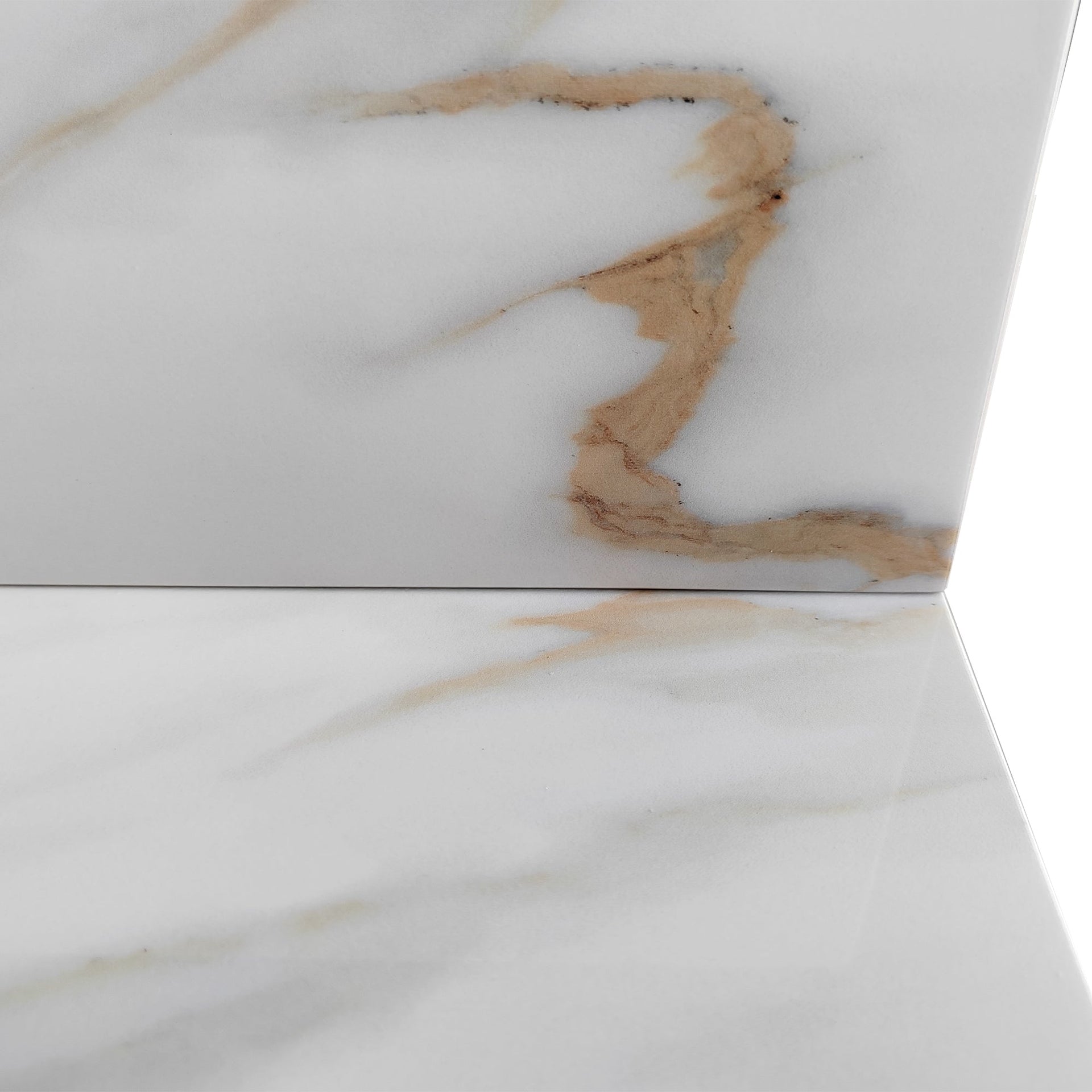43 inch marble countertop with base rectangular central sink and 4-inch high splash guard, pre drilled 8-inch faucet hole ,white